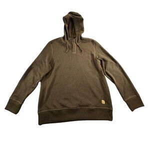 GH Bass and Co Mens Xlarge Brown pullover hoodie Fleece Sweatshirt